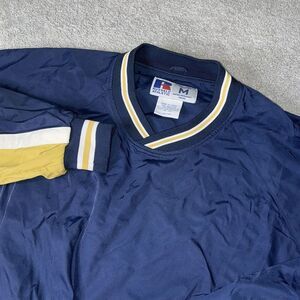 Vintage 90s Russell‎ Athletic Men's M Windbreaker Coaches Pullover Jacket Blue